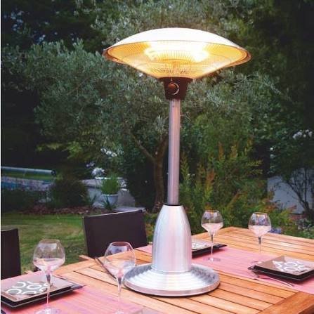 Parasol chauffant de table inox