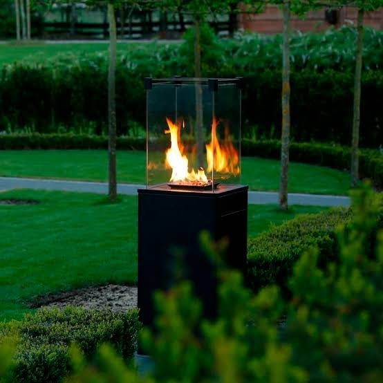 Chauffage flamme vitré